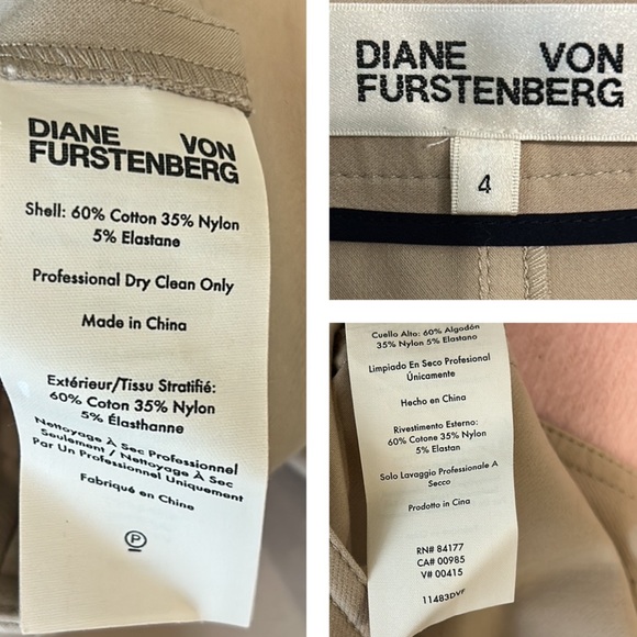 Diane Von Furstenberg Khaki Stretch Patch Pocket Zip Front Midi Pencil Skirt   4 - Picture 14 of 15